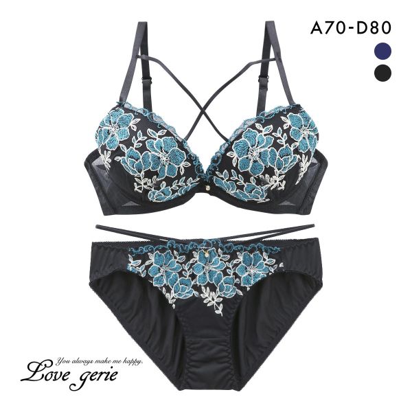 ラブジェリー クラシックフラワーガーデン ブラセット ABCD 盛り胸 Wパッド 谷間ブラ バストアップ ブラジャー ショーツ セット