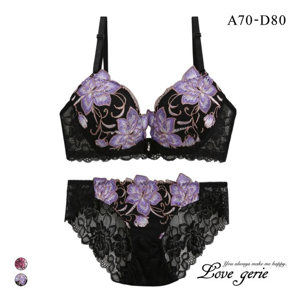 ラブジェリー グランドローズ ブラセット ABCD 盛り胸 谷間ブラ 脇寄せ バストアップ バックレース ブラジャー ショーツ セット Love gerie