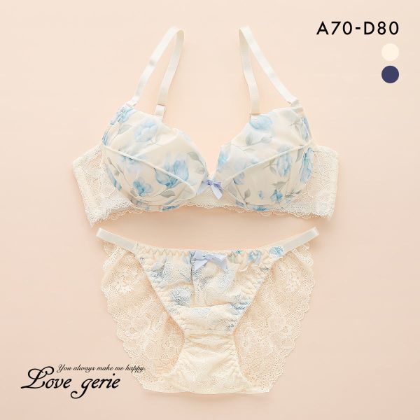 ラブジェリー フラワーガーデン ブラセット ABCD 盛り胸 Wパッド 厚盛り 谷間ブラ バストアップ 脇寄せ Love gerie