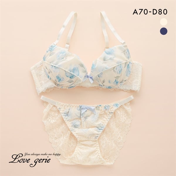 ラブジェリー フラワーガーデン ブラセット ABCD 盛り胸 Wパッド 厚盛り 谷間ブラ バストアップ 脇寄せ Love gerie