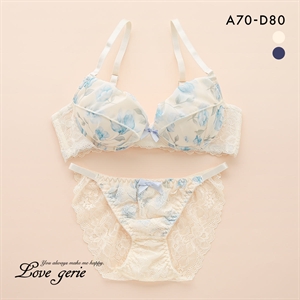 ラブジェリー フラワーガーデン ブラセット ABCD 盛り胸 Wパッド 厚盛り 谷間ブラ バストアップ 脇寄せ Love gerie
