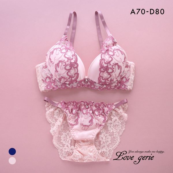 ラブジェリー ドレッシーアイビー ブラセット ABCD 大きいサイズ 盛り胸 Wパッド 谷間ブラ バストアップ ブラジャー ショーツ セット Love gerie