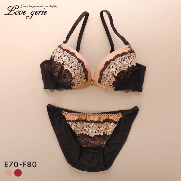 ラブジェリー グラティアレーシー ブラセット EF 大きいサイズ グラマー 盛り胸 Wパッド 厚盛り 谷間ブラ バストアップ 脇寄せ