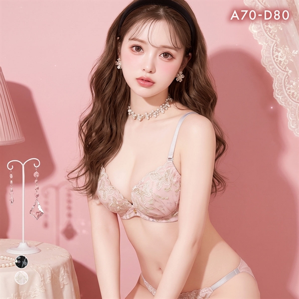 ラブジェリー ジュエルズバタフライ ブラセット ABCD 盛り胸 Wパッド 谷間ブラ バストアップ ブラジャー ショーツ セット Love gerie
