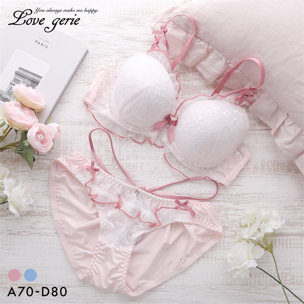 ラブジェリー レーシープリンセス ブラセット ABCD 盛り胸 Wパッド 谷間ブラ バストアップ Love gerie
