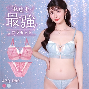 ラブジェリー センシュアルレースサテン ブラセット ABCD Wパッド 総レース 盛り胸 バストアップ ブラショーツセット Love gerie
