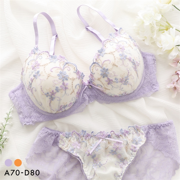 ラブジェリー ファンシーフラワー ブラセット ABCD 谷間ブラ Wパッド 総レース バストアップ ブラショーツセット Love gerie
