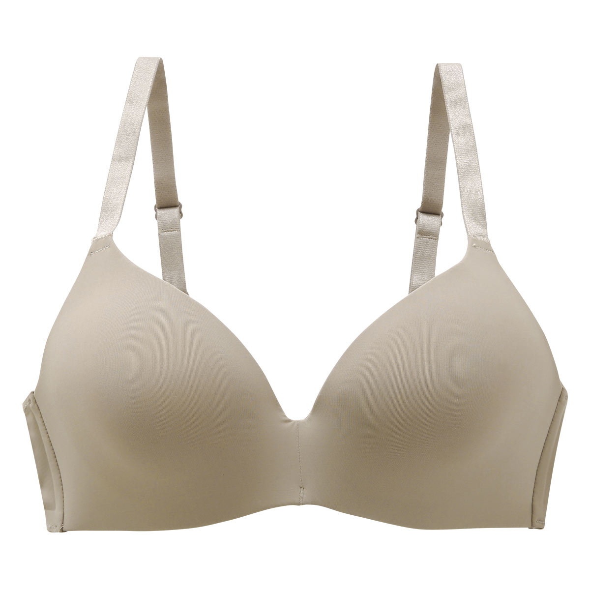 シームレス モールド ブラジャー ノンワイヤー ワイヤレス M L LL 単品(LBR-薄ブラウン-M)