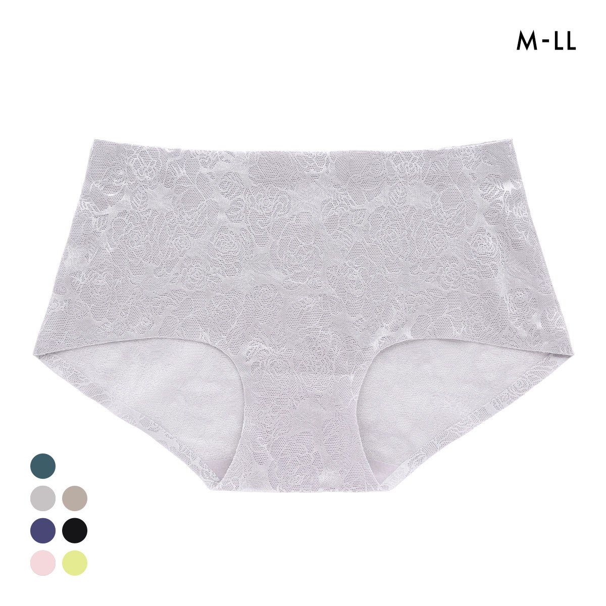 ジャガード プレミアム コンフォート ショーツ M L LL シームレス レース ひびきにくい 単品(GY-グレー-M)