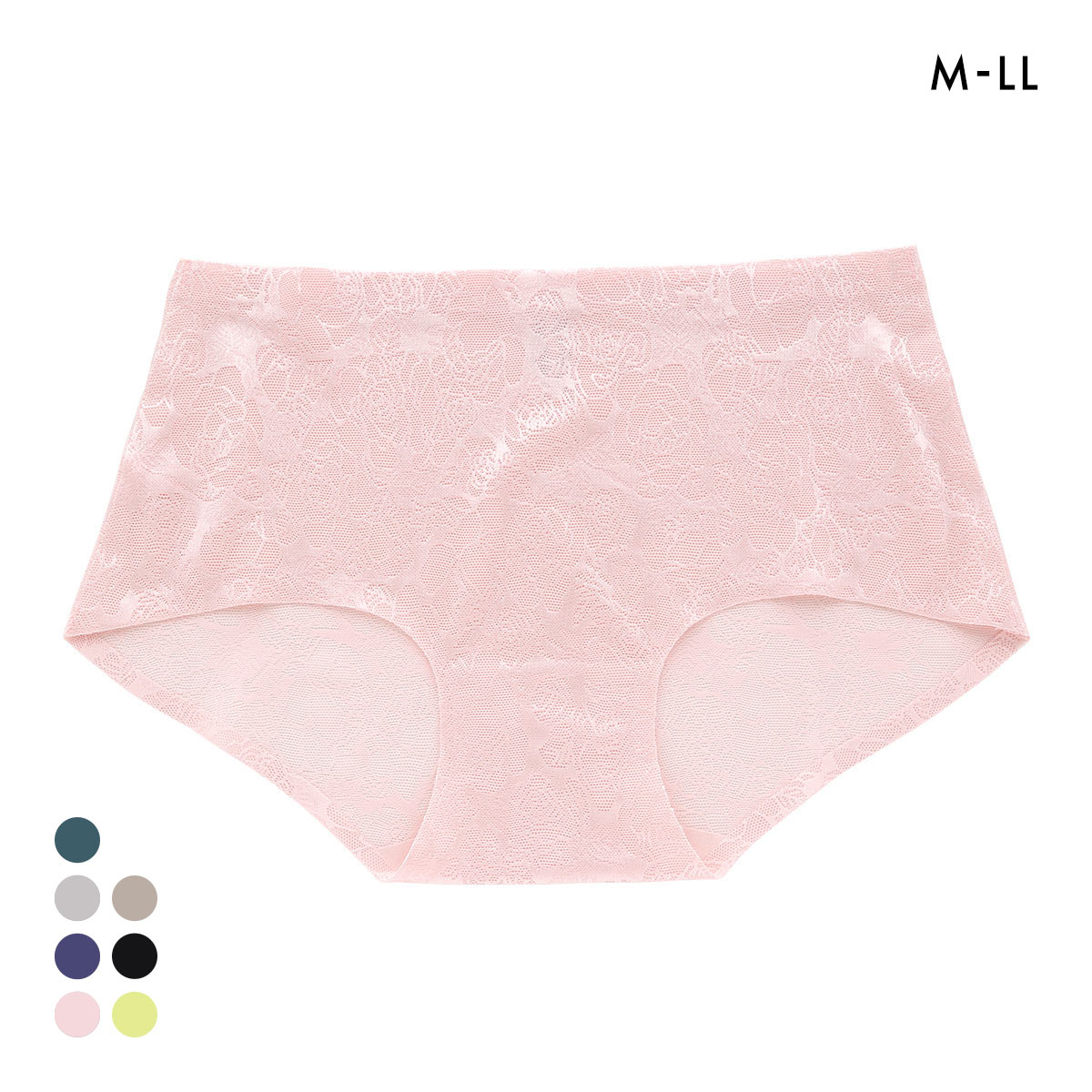 ジャガード プレミアム コンフォート ショーツ M L LL シームレス レース ひびきにくい 単品(PI-ピンク-M)