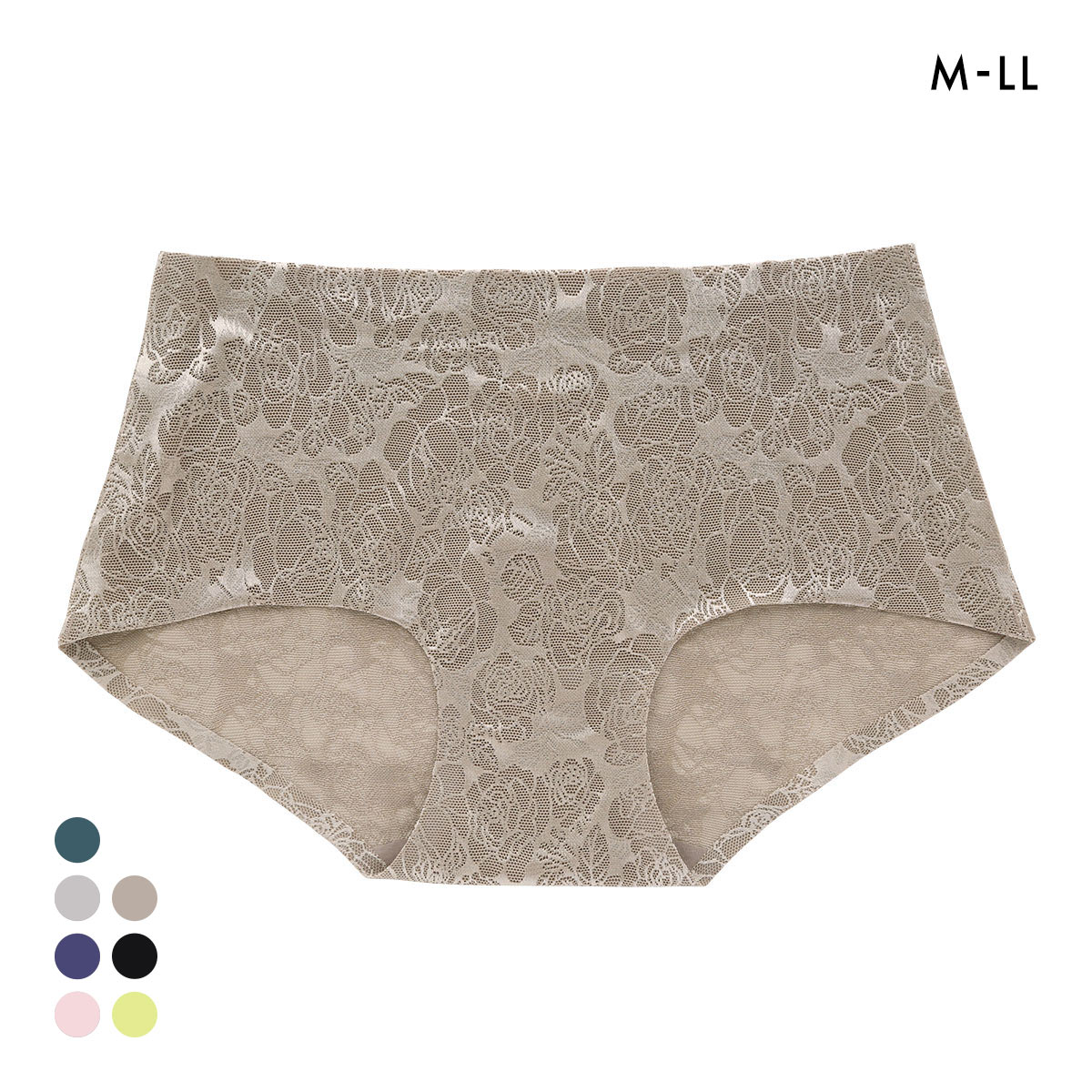 ジャガード プレミアム コンフォート ショーツ M L LL シームレス レース ひびきにくい 単品(BR-ブラウン-M)