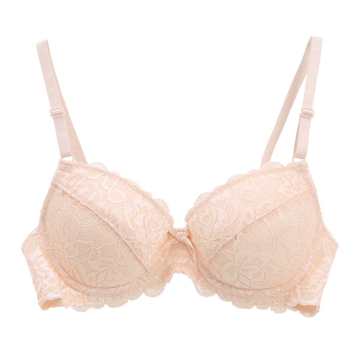 セレブビューティー Celeb Beauty ナチュラルバストメイク 3/4カップ ブラジャー ABC 総レース 単品(IV-アイボリー-A70)