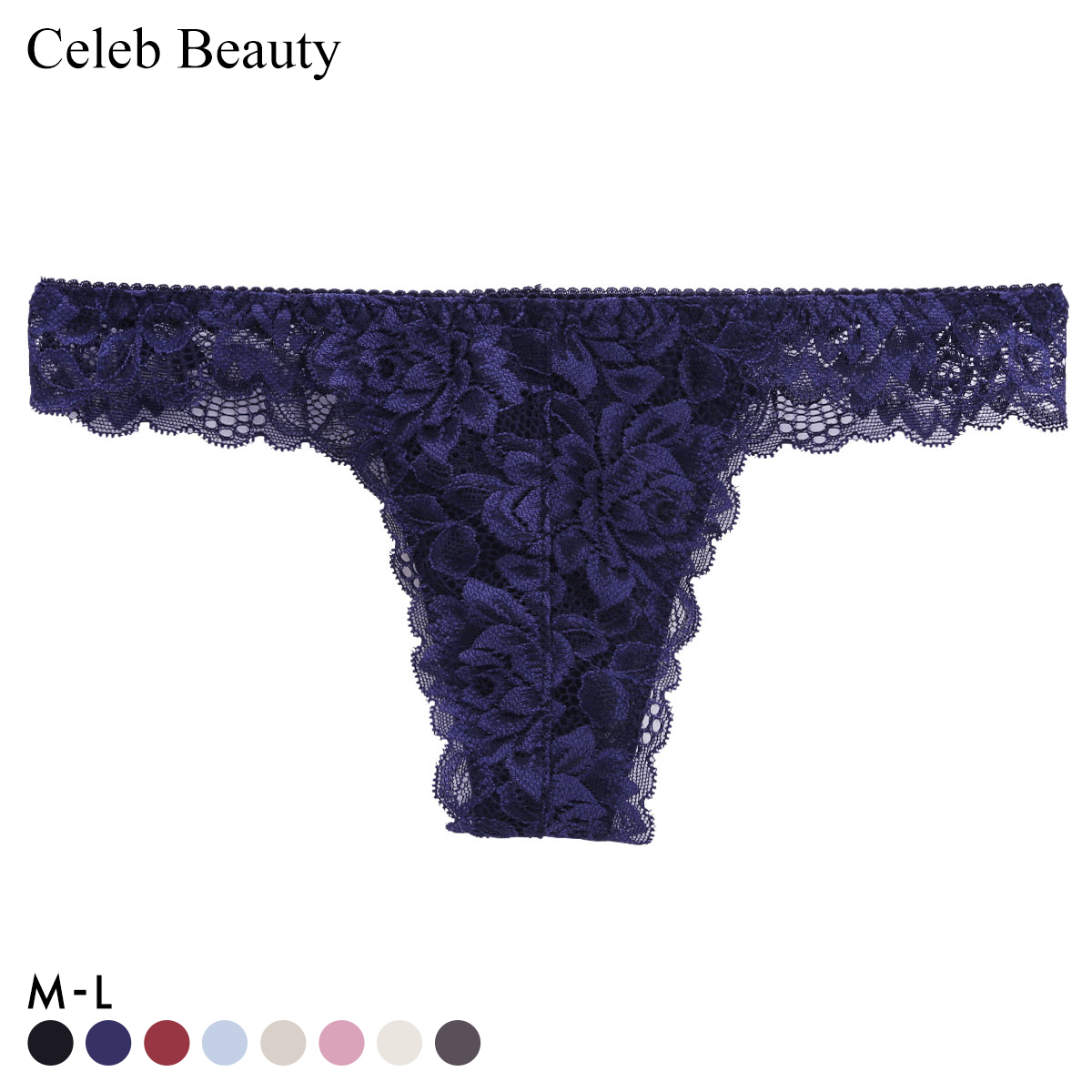 セレブビューティー Celeb Beauty Tバック ショーツ 総レース 単品(NV-ネイビー-M)