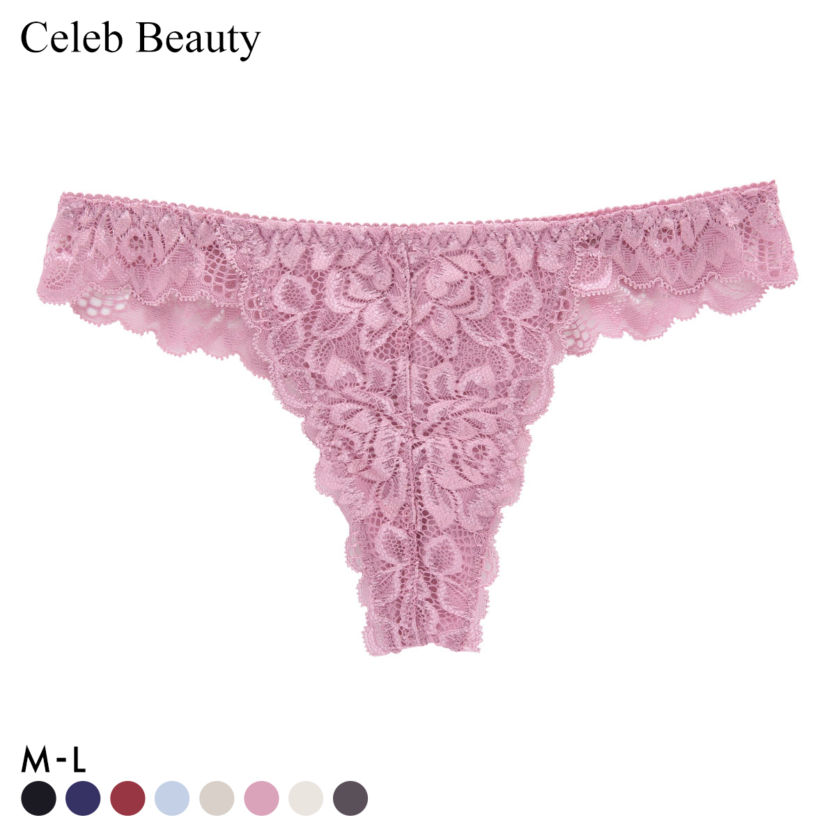 セレブビューティー Celeb Beauty Tバック ショーツ 総レース 単品(PI-ピンク-M)