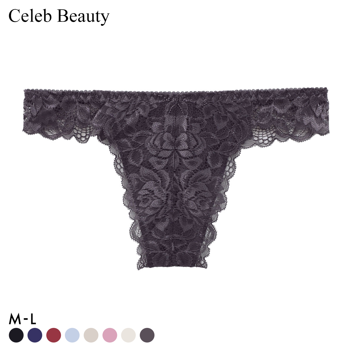 セレブビューティー Celeb Beauty Tバック ショーツ 総レース 単品(CGY-チャコールグレー-M)