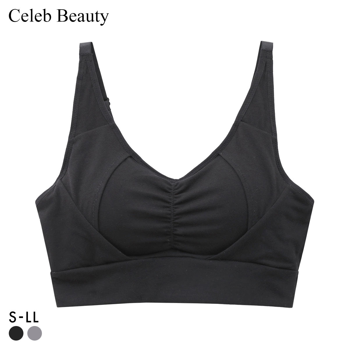 セレブビューティー 毎日ナイトブラ 綿混 夜ブラ ハーフトップ ノンワイヤー ブラジャー S M L LL 育乳 谷間メイク Celeb Beauty