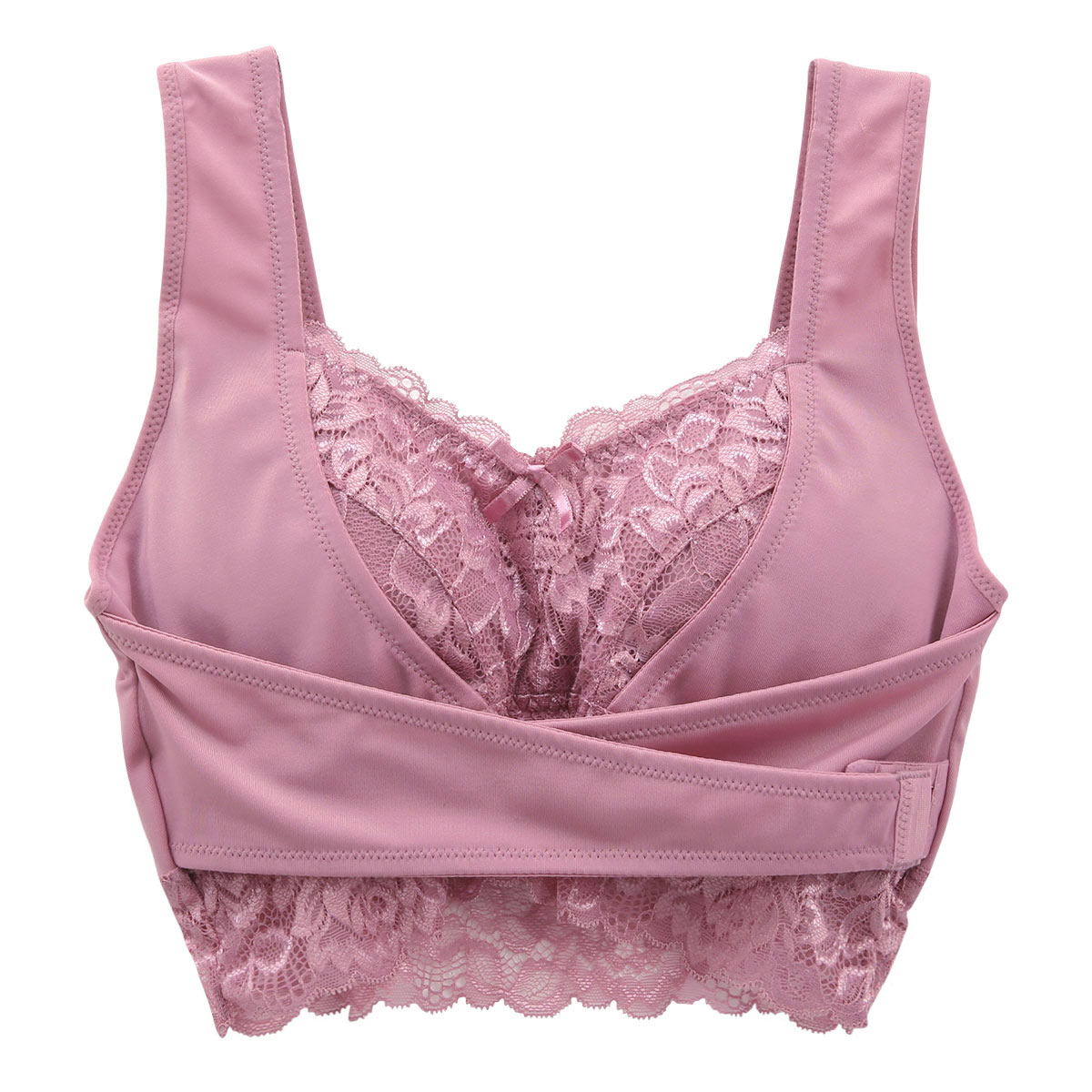 セレブビューティー Celeb Beauty 毎日ナイトブラ ブラジャー ハーフトップ ノンワイヤー フロントホック クロスベルト 育乳 谷間メイク 単品(PI-ピンク-S)