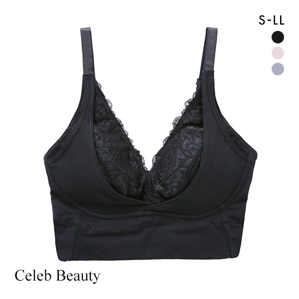 セレブビューティー Celeb Beauty 毎日ナイトブラ レース ハーフトップ ノンワイヤー ブラジャー ナイトブラ 育乳 谷間メイク 単品