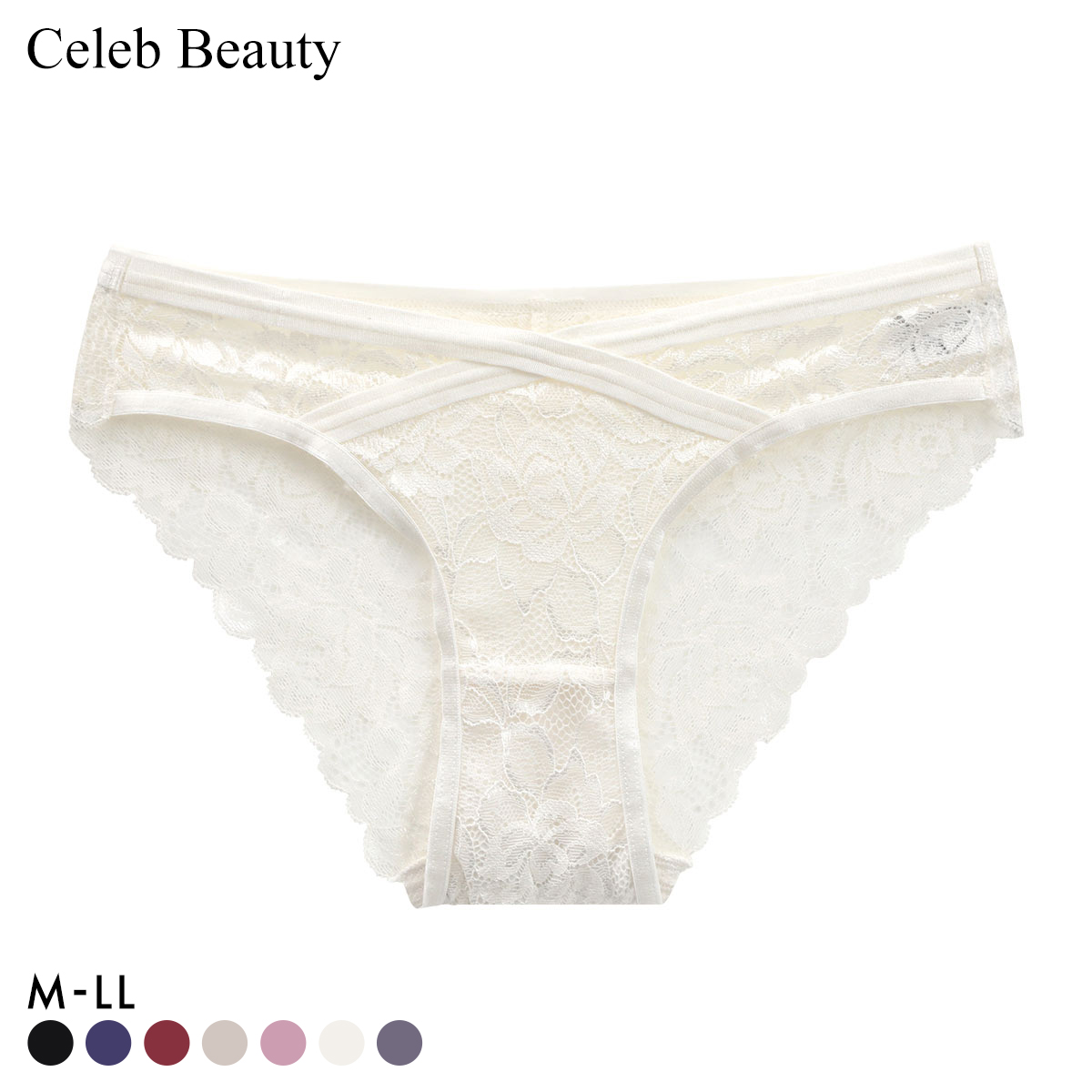 セレブビューティー Celeb Beauty レース ショーツガードル 補正下着 お腹押さえ ソフト 単品 総レース(WH-ホワイト-M)