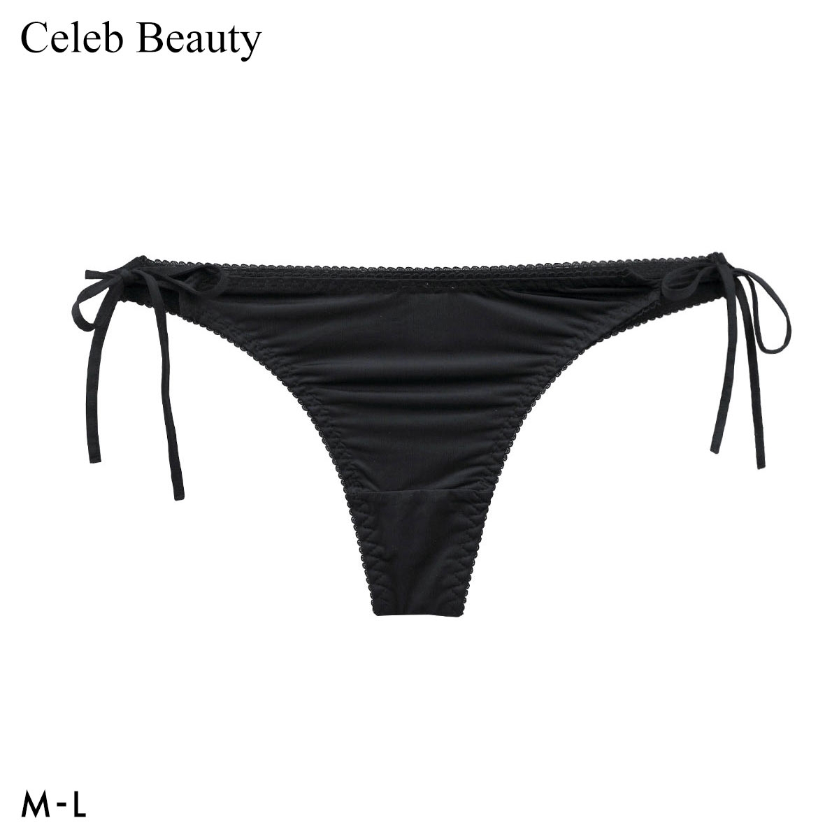 セレブビューティー プレーン 紐Tバック サイひもショーツ ヒモぱん 単品 Celeb Beauty(BK-ブラック-M)