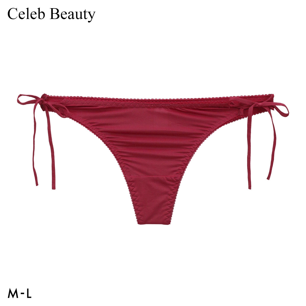 セレブビューティー プレーン 紐Tバック サイひもショーツ ヒモぱん 単品 Celeb Beauty(RE-レッド-M)
