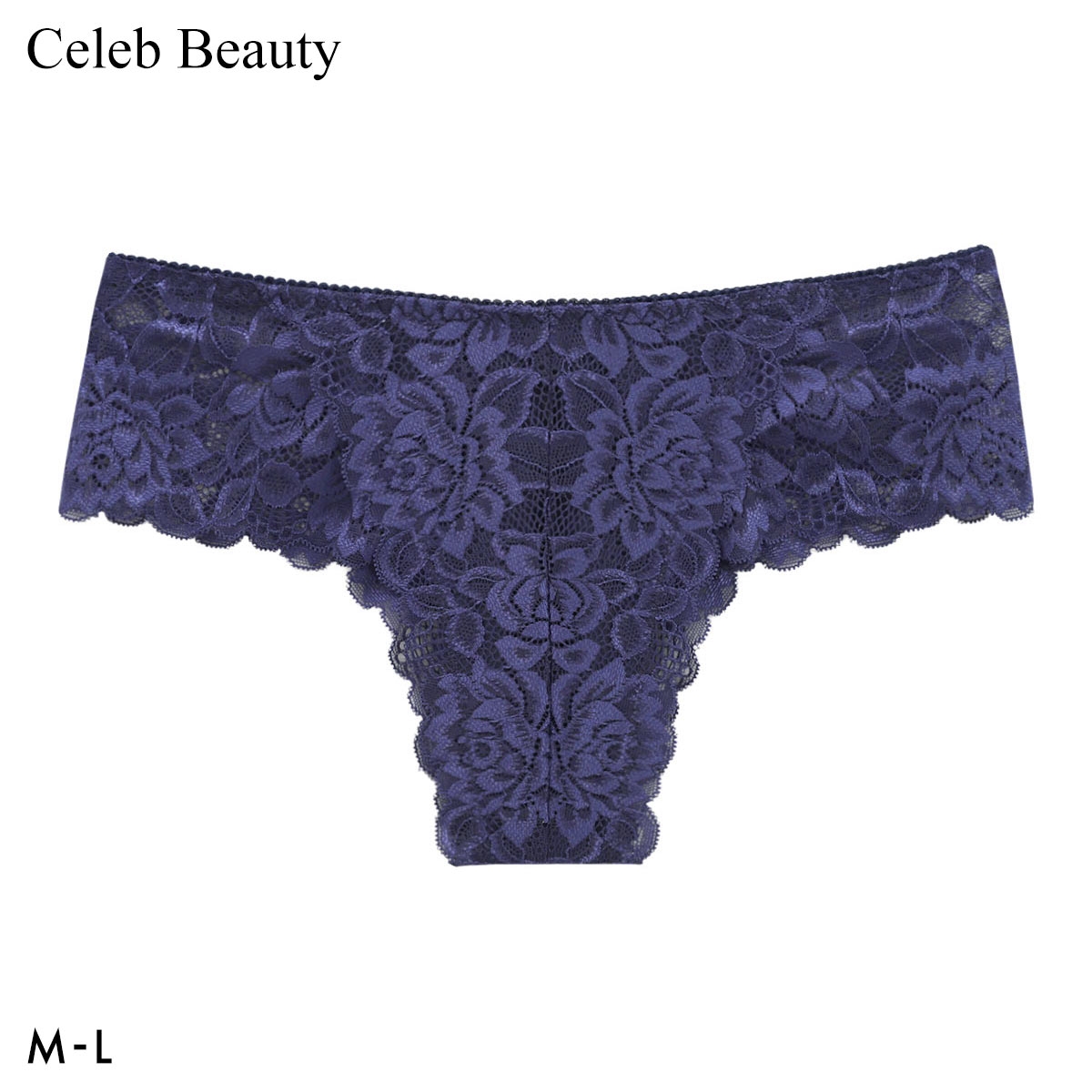 セレブビューティー レース ハーフバック ショーツ 総レース Tバック チーキー 単品 Celeb Beauty(NV-ネイビー-M)