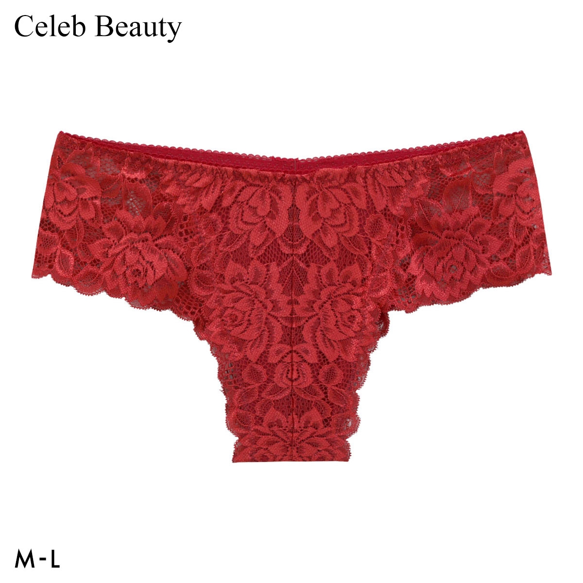 セレブビューティー レース ハーフバック ショーツ 総レース Tバック チーキー 単品 Celeb Beauty(RE-レッド-M)