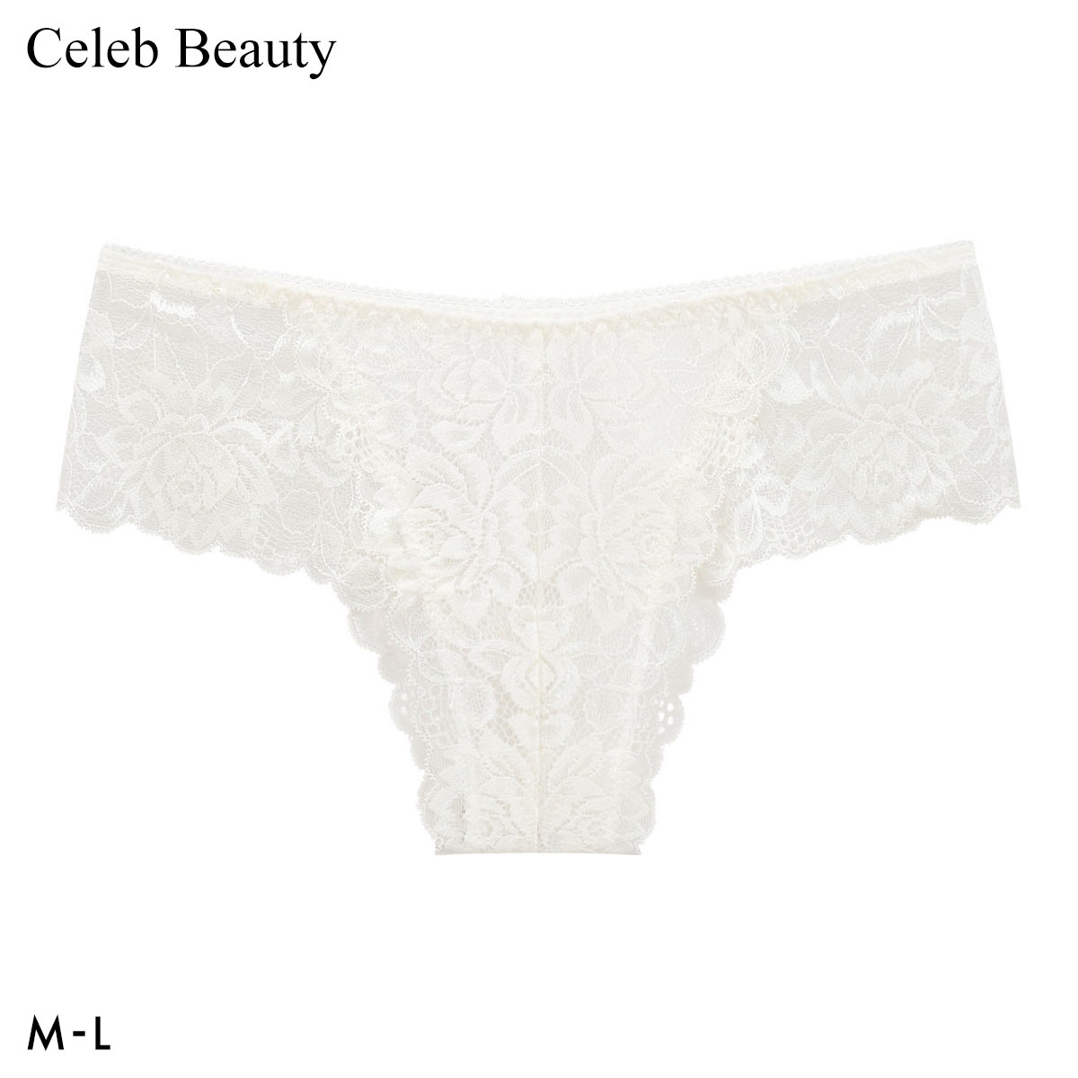 セレブビューティー レース ハーフバック ショーツ 総レース Tバック チーキー 単品 Celeb Beauty(WH-ホワイト-M)