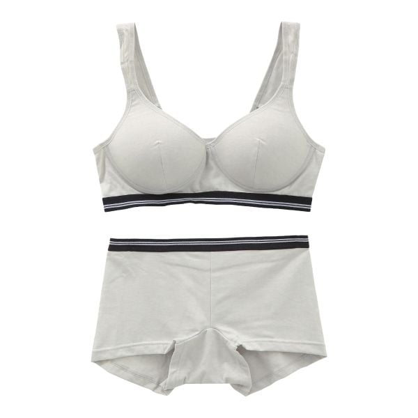 いつでもどこでも快適！ 綿混モールドカップ ノンワイヤーブラセット M L LL ショーツ ハーフトップ ブラトップ ボーイレングス