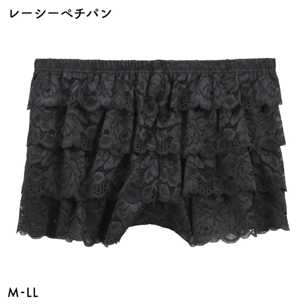 レーシーぺチパン ふりふり 見せパン フリル ショートパンツ M L LL 1分丈 パジャマ ペチパン インナーボトム コスプレ