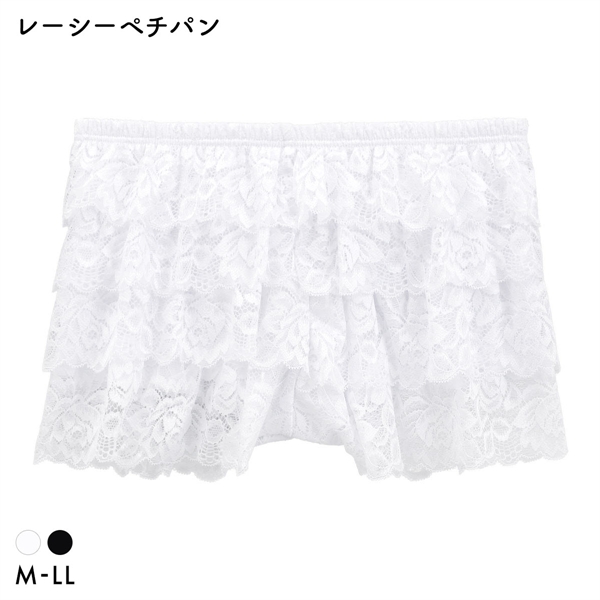 レーシーぺチパン ふりふり 見せパン フリル ショートパンツ M L LL 1分丈 パジャマ ペチパン インナーボトム コスプレ