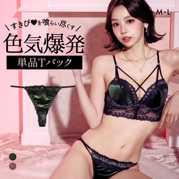 ラブジェリー ベロアレース Tバックショーツ ML 総レース ひびきにくい タンガ ソング Love gerie