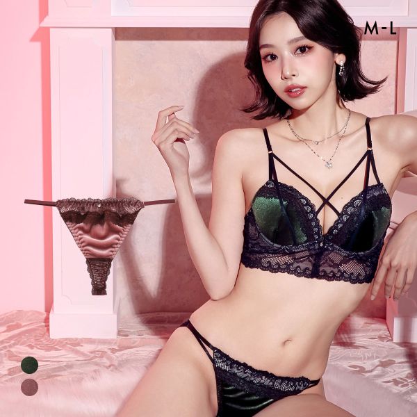 ラブジェリー ベロアレース Tバックショーツ ML 総レース ひびきにくい タンガ ソング Love gerie