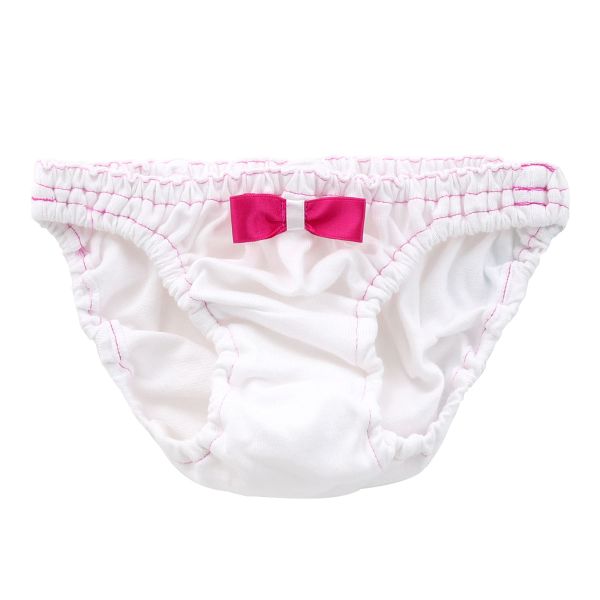 ラポーム La-Pomme by petite mignon リボン付き カラーステッチ コットン スキャンティー フルバック レディース 日本製 単品