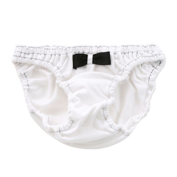 ラポーム La-Pomme by petite mignon リボン付き カラーステッチ コットン スキャンティー フルバック レディース 日本製 単品