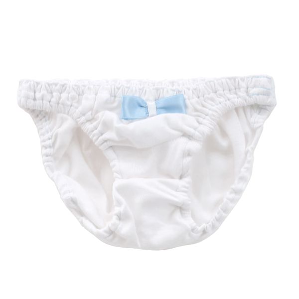 ラポーム La-Pomme by petite mignon リボン付き カラーステッチ コットン スキャンティー フルバック レディース 日本製 単品