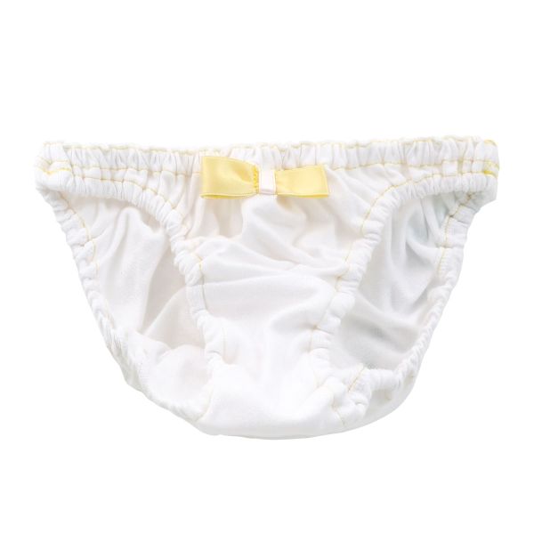 ラポーム La-Pomme by petite mignon リボン付き カラーステッチ コットン スキャンティー フルバック レディース 日本製 単品