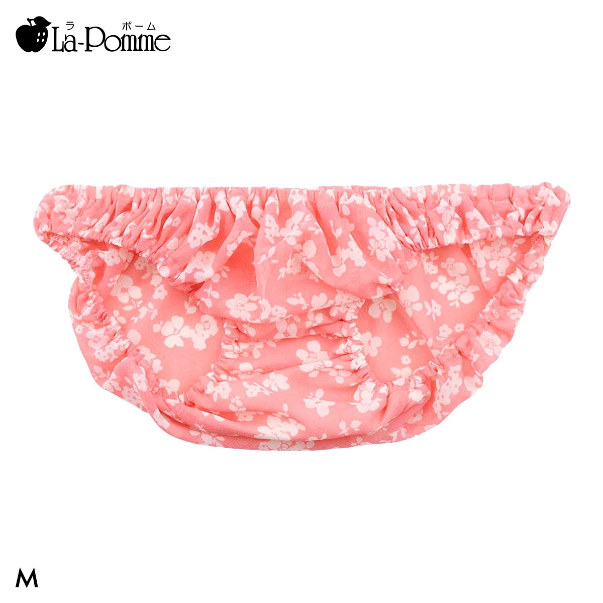 ラポーム La-Pomme by petite mignon 花柄 インゴム フルバック ショーツ レディース 日本製(PI-ピンク-M)