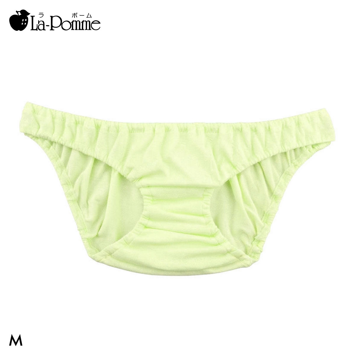 ラポーム by petite mignon ローライズ コットン スキャンティ レディース インゴム フルバック ショーツ 日本製 La-Pomme(GR-グリーン-M)