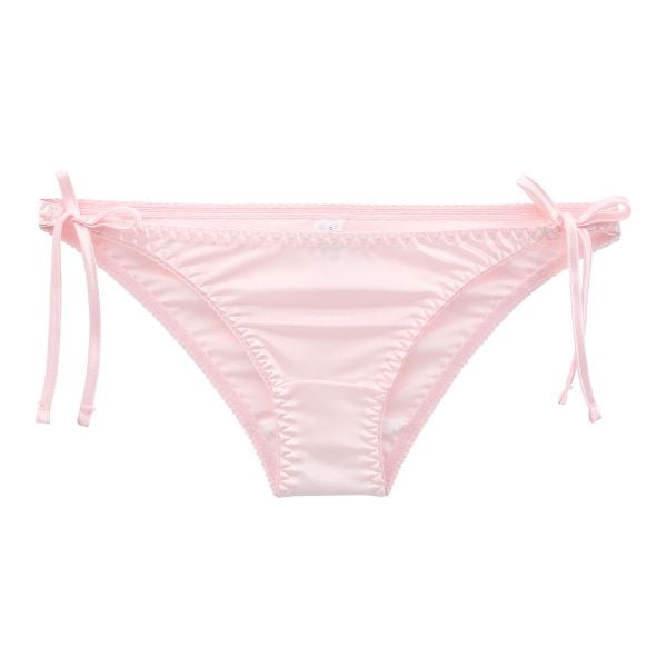 ラポーム La-Pomme サテン地 脇ヒモ フルバック ショーツ レディース サイドリボン 紐パン 日本製 単品