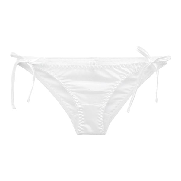 ラポーム La-Pomme サテン地 脇ヒモ フルバック ショーツ レディース サイドリボン 紐パン 日本製 単品