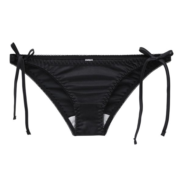 ラポーム La-Pomme サテン地 脇ヒモ フルバック ショーツ レディース サイドリボン 紐パン 日本製 単品