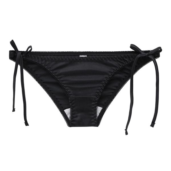 ラポーム La-Pomme サテン地 脇ヒモ フルバック ショーツ レディース サイドリボン 紐パン 日本製 単品