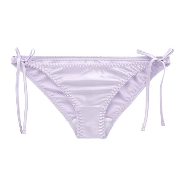 ラポーム La-Pomme サテン地 脇ヒモ フルバック ショーツ レディース サイドリボン 紐パン 日本製 単品