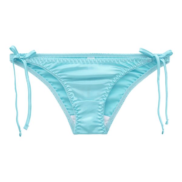 ラポーム La-Pomme サテン地 脇ヒモ フルバック ショーツ レディース サイドリボン 紐パン 日本製 単品