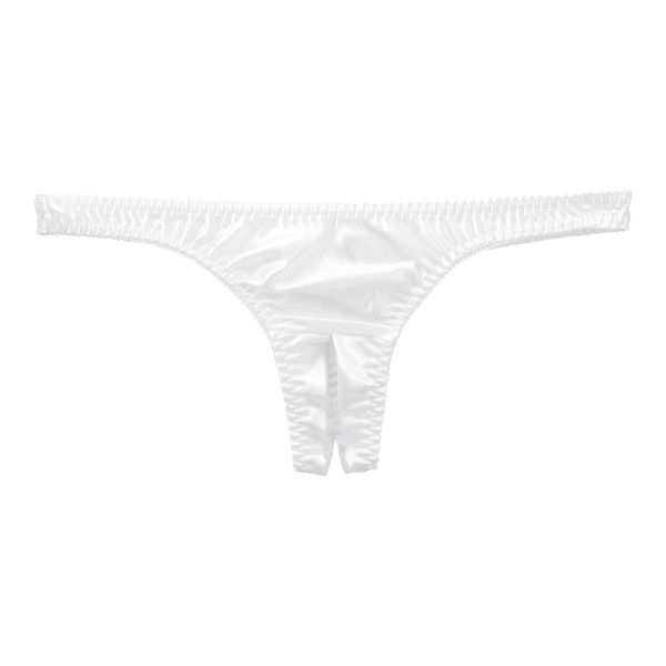 ラポーム La-Pomme サテン地 オープンクロッチ Tバック ショーツ レディース 日本製 股割れ セクシー 単品