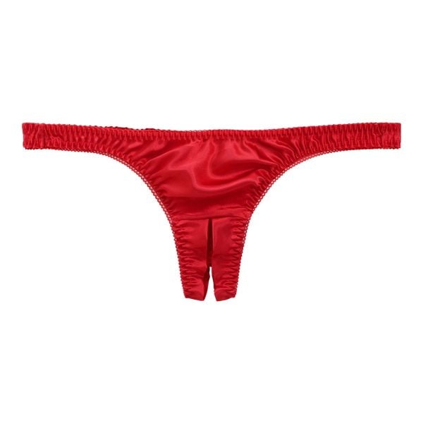 ラポーム La-Pomme サテン地 オープンクロッチ Tバック ショーツ レディース 日本製 股割れ セクシー 単品