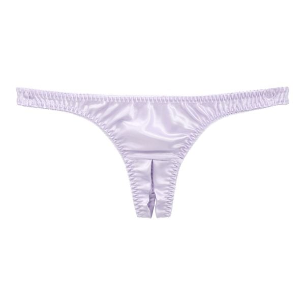 ラポーム La-Pomme サテン地 オープンクロッチ Tバック ショーツ レディース 日本製 股割れ セクシー 単品