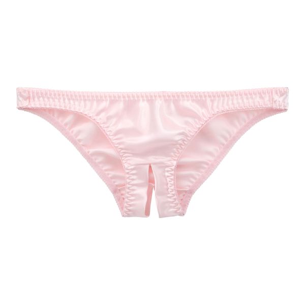 ラポーム La-Pomme サテン地 オープンクロッチ フルバック ショーツ レディース 日本製 股割れ セクシー 単品