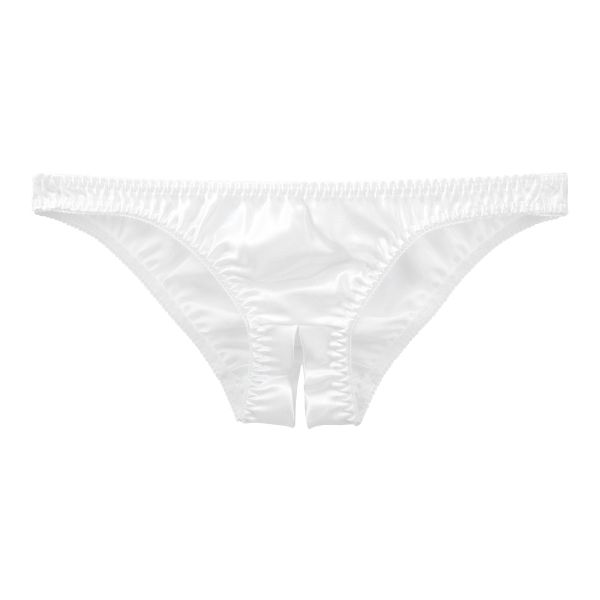 ラポーム La-Pomme サテン地 オープンクロッチ フルバック ショーツ レディース 日本製 股割れ セクシー 単品